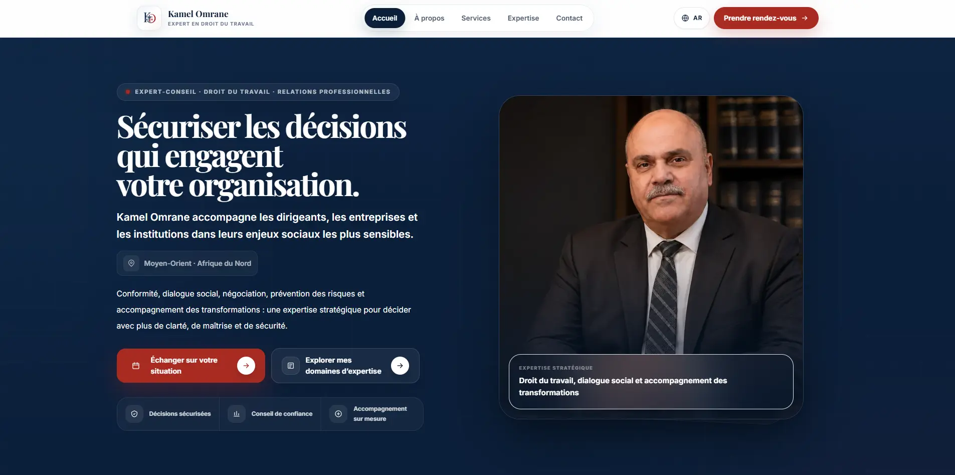 Preview of the website created for Kamel Omrane