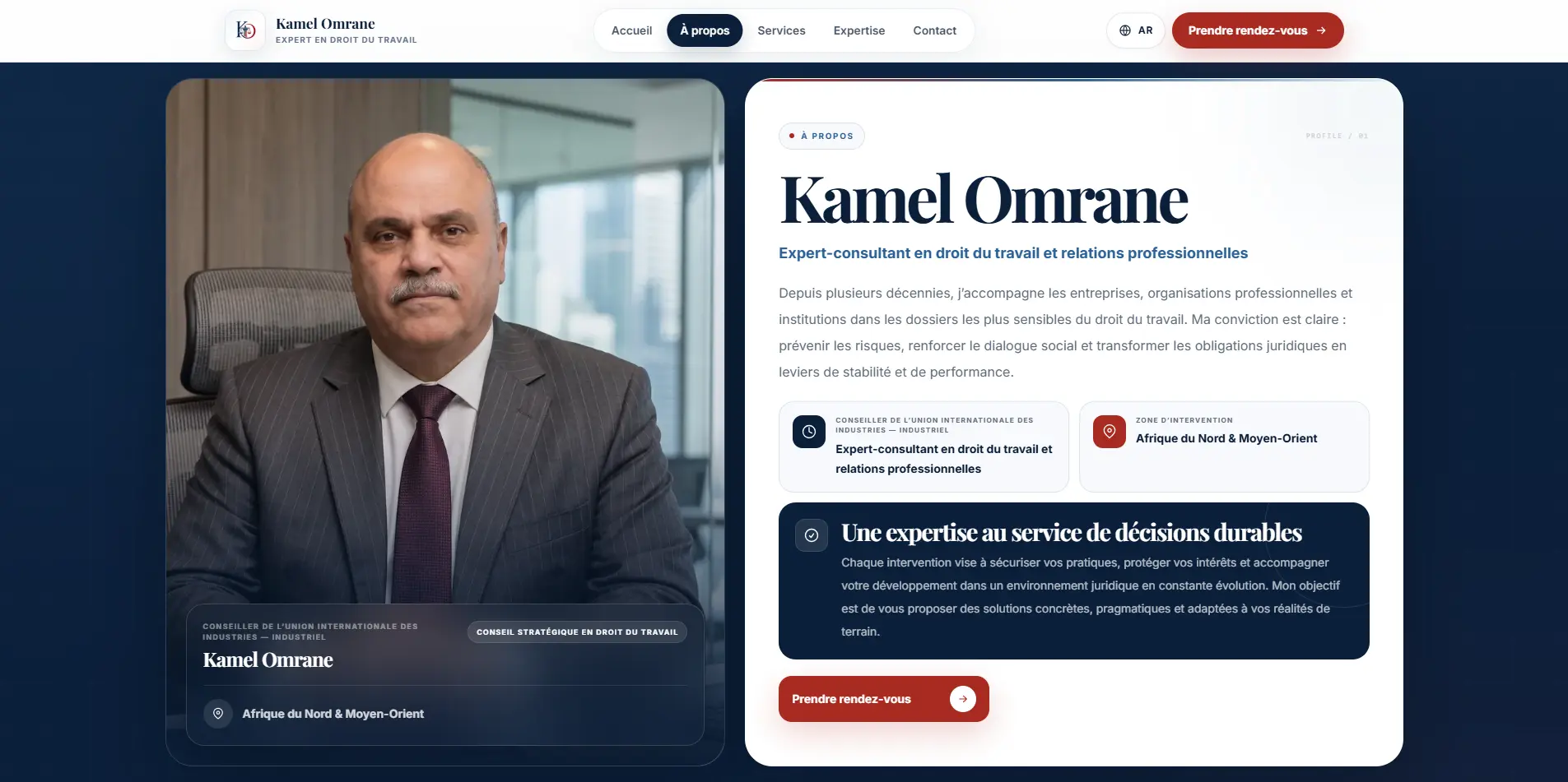 Interface 2 of the Kamel Omrane website